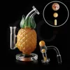 Hookahs Pineapple Smoke Dab Rigs Colorful Glass Ppies Bongs With Terp Slurper Quartz Banger Nail and Marble Pearls Set.