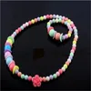 Colorful Beads Jewelrys Sets Pendants Necklace Bangle Acrylic Fiower Kids Children Jewelry Girl Charm Bracelet Necklaces 2 2nc K2