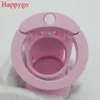 Happygo, Male Pink Silicone Chastity Device Cock Cages Virginity Lock 5 Pénis Anneau Adult Sex Toys 603-PNK Y201118