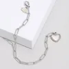 Link Chain Geometric Square Thin Stainless Steel Bracelet Love Pendant Hip Hop Couple Titanium Trum22