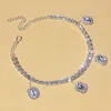 Anklets 힙합 Sieraden Crystal Tennis Enkelband armband voor vrouwen strand grote strass vierkante 행거 Enkelbandje Ketting Voet marc22