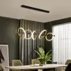 Pendelleuchten Moderne Gold Schwarz Nordic Light Esstisch Küche Bar LED Morden Einfache kreative Büro Restaurant Beleuchtung