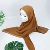 Écharpe en gros coton femmes musulmanes écharpe carrée châle malaisie arabe longue écharpe enveloppée