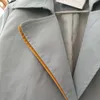 الكورية مزدوجة الصدر خندق معطف المرأة مكتب سيدة حقق طوق كامل الأكمام معطف مع حزام أنيقة طويلة أنيقة قميص 210820
