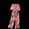 Summer Tropical Imprimer à une épaule à épaules combinées Chaude à lacets pour femmes Sincall Vacation Travel Loisir Pantalon LEG-LEG UK465 210507