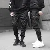 Joggers Men Black Tactics Cargo Pants Hip Hop Streetwear Pencil Sweatpants Ribbon Pocket Trousers Elastic Waist HG094 Men's