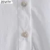 Zevity女性のファッションの折り返し襟裾の泥炭白いシャツのドレス女性のパッチワークポプリンvestidoシックなビジネスドレスDS8390 210603