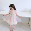 Fairy Girls Butterfly Tulle Dress for Kids Appliques Princesa Ruffles Vestuário Ins Boutique 210529