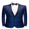Herenpakken Blazers 2022 Hoge kwaliteit Custom Sjaal Revers Single Button Borduurwerk Patroon Pak Mode Slanke Tuxedo Business Casual 2-Piece