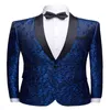 Costumes pour hommes Blazers 2022 Haute Qualité Personnalisé Châle Revers Bouton Unique Motif De Broderie Costume Mode Slim Smoking Affaires Décontracté 2 Pièces