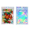 2021 Holographic Resealable Translucent Zip Mask Gifts Single Packaging Bag Jewelry Rings Dress Underwear Office Accessories Pouches