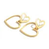 Vintage Metal Gold Color Earrings For Women Simple Big Hollow Peach Heart Eloy Drop Earrings Party Jewelry 20213925800