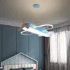 Moderno led luminária para quarto das crianças casa crianças bebê meninos avião pendurado lustre de teto decoração luz fixtu280k