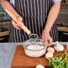 NEWStainless Steel Egg Beater 13 Inch DIY Bread Dough Tools Baking Accessories Danish Dough Whisk Stick Gadgets Oak Wood Handle GWE11091