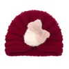 New Baby Kniited Turban Kids Girls Boys Autumn Winter Warm Knit Beanies Cap for Children Strawberry Bows Hat Headband