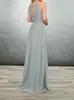 Dark Platinum Druhna Dress z Wrap Szyfonami Wedding Dresses Open Back