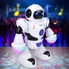 Robot elettronici Robot musicale abbagliante Giocattoli educativi lucidi Camminata elettronica Danza Robot spaziale intelligente Giocattoli robot musicali per bambini