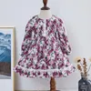 Spring Summer Baby Girls Floral Long Sleeve Dresses Children Kids Girl Princess Clothing 210429