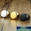 ZORCVENS Gold silver color Black Stainless Steel Ring for Man Punk Vintage High Polished Wedding Ring Jewelry Gifts Wholesale Factory price expert design Quality