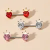 Bijoux de piercing en acier chirurgical Bague de mamelon CZ Heart avec couronne pour femmes
