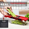 Kreative Mandoline-Kunststoff-Gemüse-Fruchtschneider mit einstellbaren Edelstahlklingen Karottenkartoffel Zwiebel-Reibe 210326