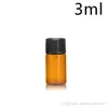 1 ml, 2 ml, 3 ml, 5 ml, bernsteinfarbene Glasflasche mit Kunststoffdeckeleinsatz, Glasfläschchen für ätherische Öle, Parfümproben-Testflaschen