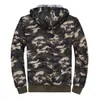 Mode Hommes Vestes Hiver Camouflage Camo Doublé De Fourrure Zip À Capuche Manteau À Capuche Veste Plus Cachemire Sweat Amy Plus La Taille M-4XL