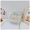 Korean Style Kids Purses and Handbags Little Girl Coin Pouch Wallet Girls Princess Pearl Bow Messenger Bag Baby Clutch Purse