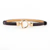 Belts Est Black Waistbands For Women Thin Adjustable PU Leather Female Gold Circle Alloy Buckle Dress Waist Ceinture Femme2651