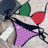 Designers Womens Swimsuit Sexig Bikinis Set Textil Rainbow Letter Print Ladies SwimeWear Summer Swimming