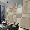 Modern 3d wallpaper geometric puzzle fashion feather golden embossed line background wall