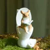 Everyday Collection Miniature Animal Figurines Mouse Pig Bunny Groda på Toalett Design Dekoration Roliga gåvor 210804