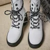 Stivali da donna in pelle naturale con tomaia alla caviglia per colori bianco nero Scarpe da donna Cyberstar Classic ShortBoots