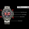 Brand Men Watch Dual Time Zone Stainless Steel Strap Digital Quartz Waterpoof Wrist Wristwatches225j