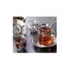 6 커피 컵의 터키어 정통 아랍어 에스프레소 구리 차 유리 세트