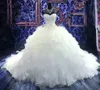 Luxe gelaagde rokken jurk trouwjurken prinses corset sweetheart cascade ruches tuin bruidsjurk plus maat op maat gemaakte vestido de novia