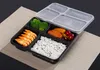 Gratis leverans 4 fack Ta ut Containrar Grade PP Food Packing Boxes Högkvalitativ Engång Bento Box för Hotel Sea Way JJD11065