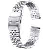 Bransoletka ze stali nierdzewnej 18 mm 19 mm 20 mm 21 mm 22 mm 24 mm 26 mm 26 mm Women Silver Solid Metal Watch Pasek Accessorie231b