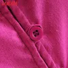 Tangada mode kvinnor solid rosa klänning pläterad puff kortärmad damer casual midi vestidos 3h671 210623