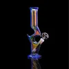 Rainbow Glass Water Bongs Bubbler Hookahs Shisha Downstem Perc Dab Rigs Rökning Glas Vattenrör med 14 mm skål