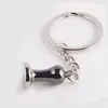 Keychains 5pcs Creative Barista Coffee Saboton Keychain Espresso Portafilter Moka Pitcher Keyring Portable Accessoires Gift Smal22