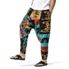 Hommes Hip Hop Baggy Harem Low Crotch Pantalon Motif Africain Imprimer Génie Hippie Pantalon Coton Casual Harajuku Joggers Pantalon De Jogging 210522