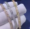 Najlepsza marka Pure Sterling Sier Biżuteria dla kobiet Cienka design Rose Gold Diamond Miłość Boguła ślub Bransoletka gorąca