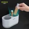 ECOCO Hair Dryer Holder Storage Box Curling Iron Shelf For Bathroom Organizer Rack Accessories Set Home 220107