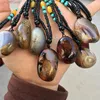 Simples Irregular Natural Agate Pedra Camisola Corrente Corrente Pingente Colar Para As Mulheres Menina Fashion Party Decor Jóias