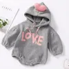 Autumn Winter Infant Baby Boys Girls Letter Printing Rompers Clothing Kids Boy Girl Long Sleeve Clothes 210521