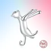 2021 Kolczyki do mankietów uszu dla kobiet Kot na biżuterii Unikalna konstrukcja Brincos Silver 925