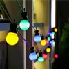 Strängar 13m Färgglada glödlampa LED-stränglampor Fairy Jul Utomhus Vattentät Globe Bröllopsfest Decor Garland för Backyard Patio