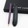 Promotional Pen Office Supplies Black Ink Refill Luxury Writing Cute Penn Present Executive Metal BallPoint Läder Pencil Bag