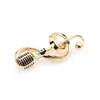 Pins, broscher Creative Design Gold Color Alloy Microphone Music Note för män och kvinnor Årets gåvor